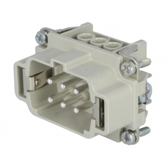 HDC connector, contact insert, 6-pin male